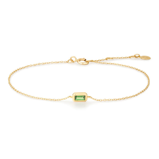 ASPEN | 14K Yellow Gold Tsavorite Bezel Set Bracelet