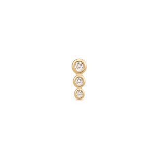 BEY | 14K Yellow Gold Diamond Graduated Bezel Piercing Earring Front
