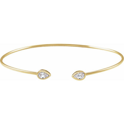 14K Yellow Gold Diamond Bangle