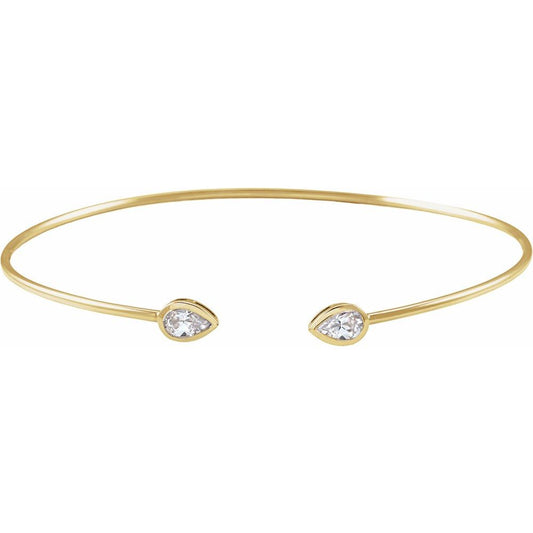 14K Yellow Gold Diamond Bangle