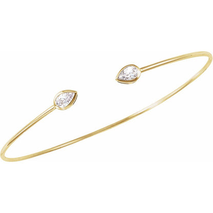 14K Yellow Gold Diamond Bangle