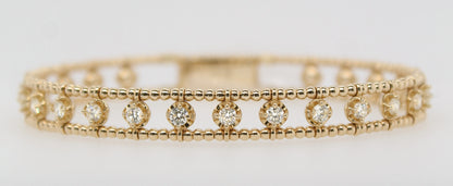 14K Yellow Gold Fancy Diamond Bangle