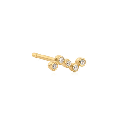 ELOISE | 14K Yellow Gold Diamond Wave Stud