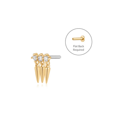 EMERSON | 14K Yellow Gold Triple Drop Diamond Piercing Earring Front