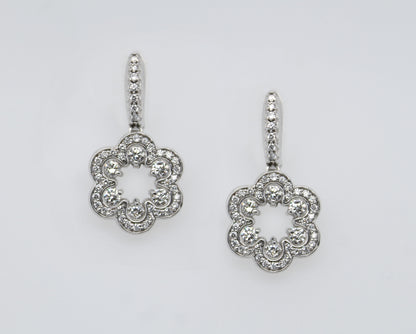 18K White Gold Cocktail Diamond Earrings