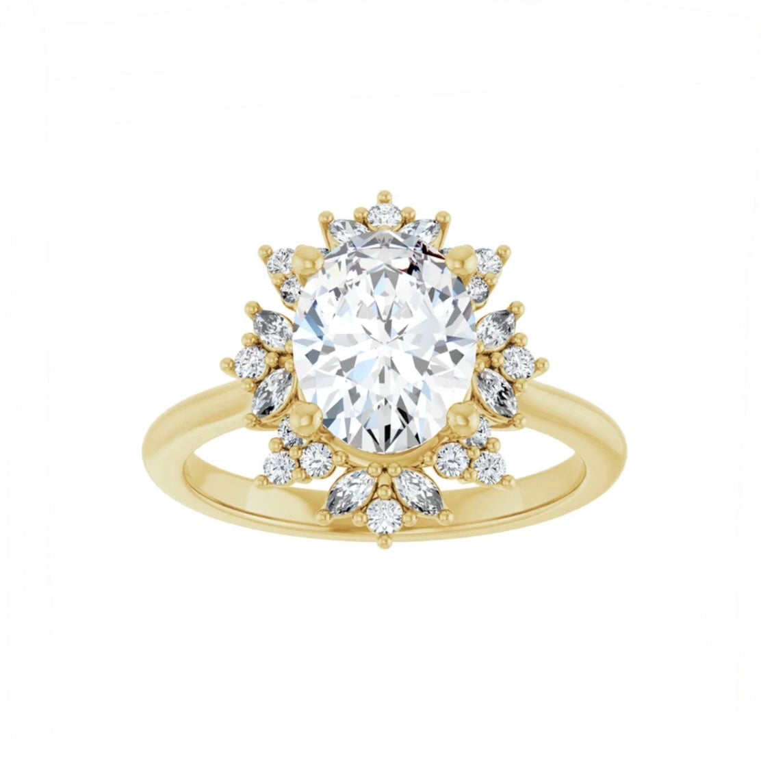 14K Yellow Gold 1.75ct Oval Engagement Ring
