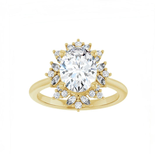 14K Yellow Gold 1.75ct Oval Engagement Ring