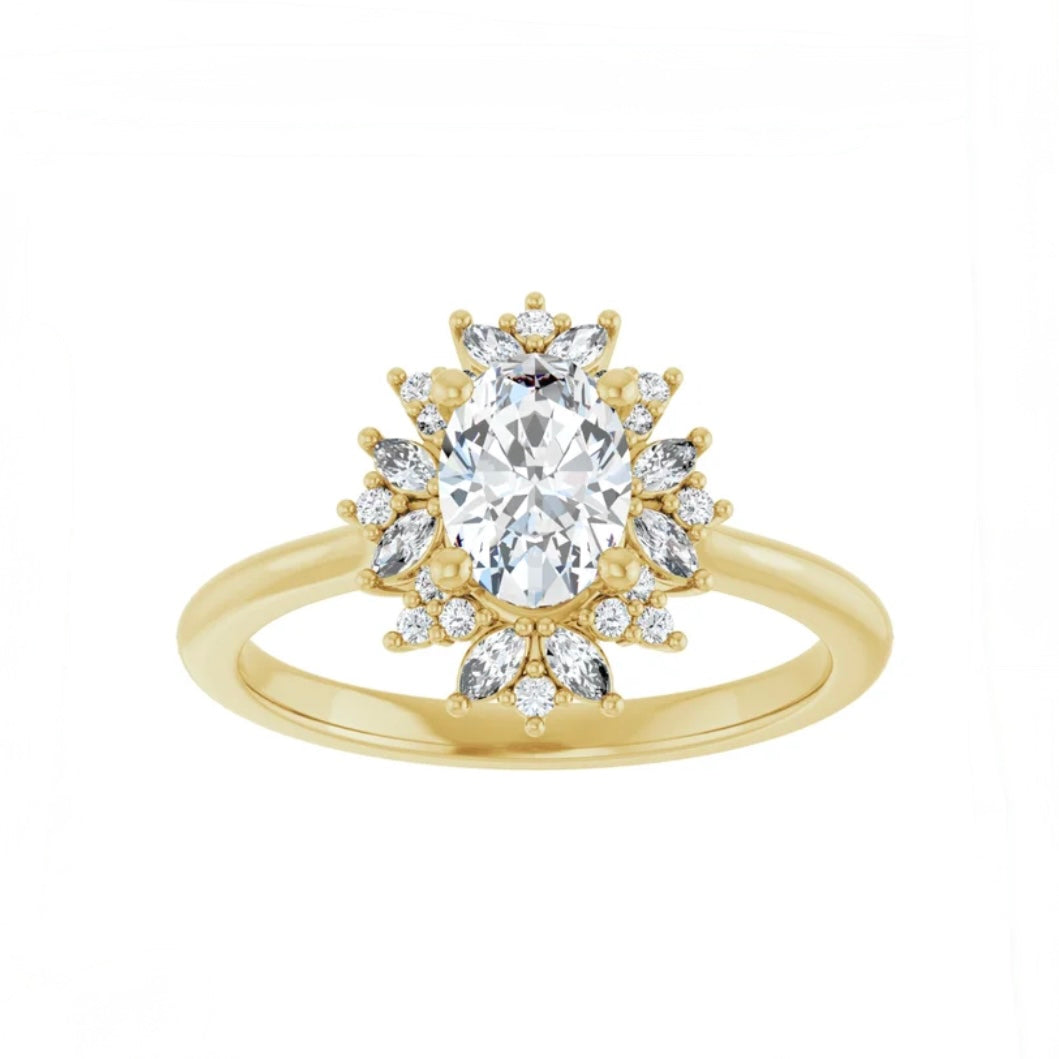14K Yellow Gold .75ct Oval Engagement Ring