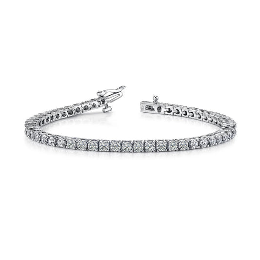 14K White Gold 3.4ctw Diamond Tennis Bracelet