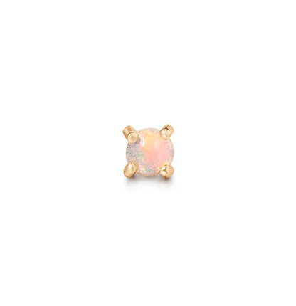 HERA | 14K Yellow Gold Single Opal Piercing Earring Front