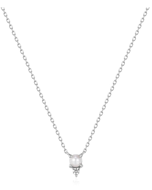 TALIA | White Pearl & White Sapphire Necklace