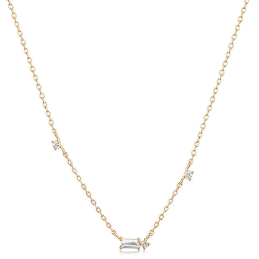 DANICA | Baguette White Sapphire Station Necklace