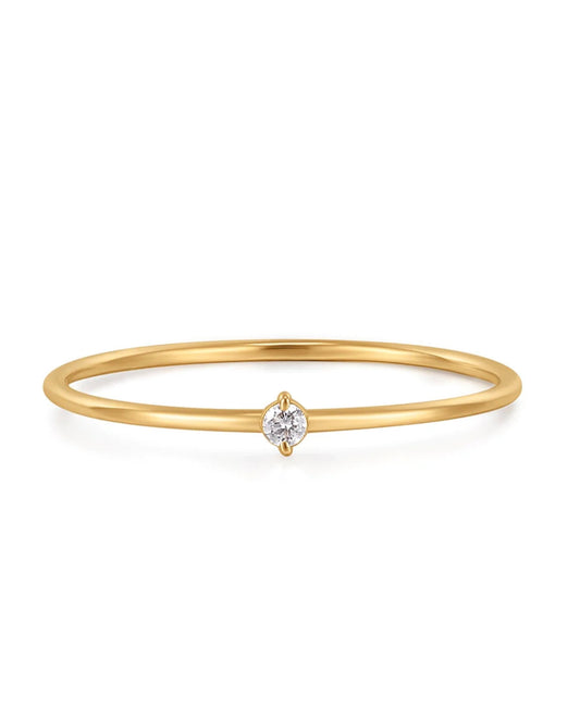 RIYA | 14K Yellow Gold Diamond Solitaire Ring