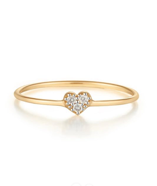 SOPHIE | 14K Gold Diamond Heart Ring