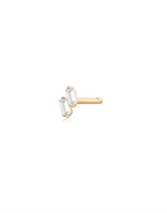 DEVON | Baguette Duo White Sapphire Stud