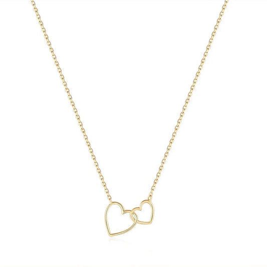 JULIETTE | 14K Yellow Gold Interlocked Hearts Necklace