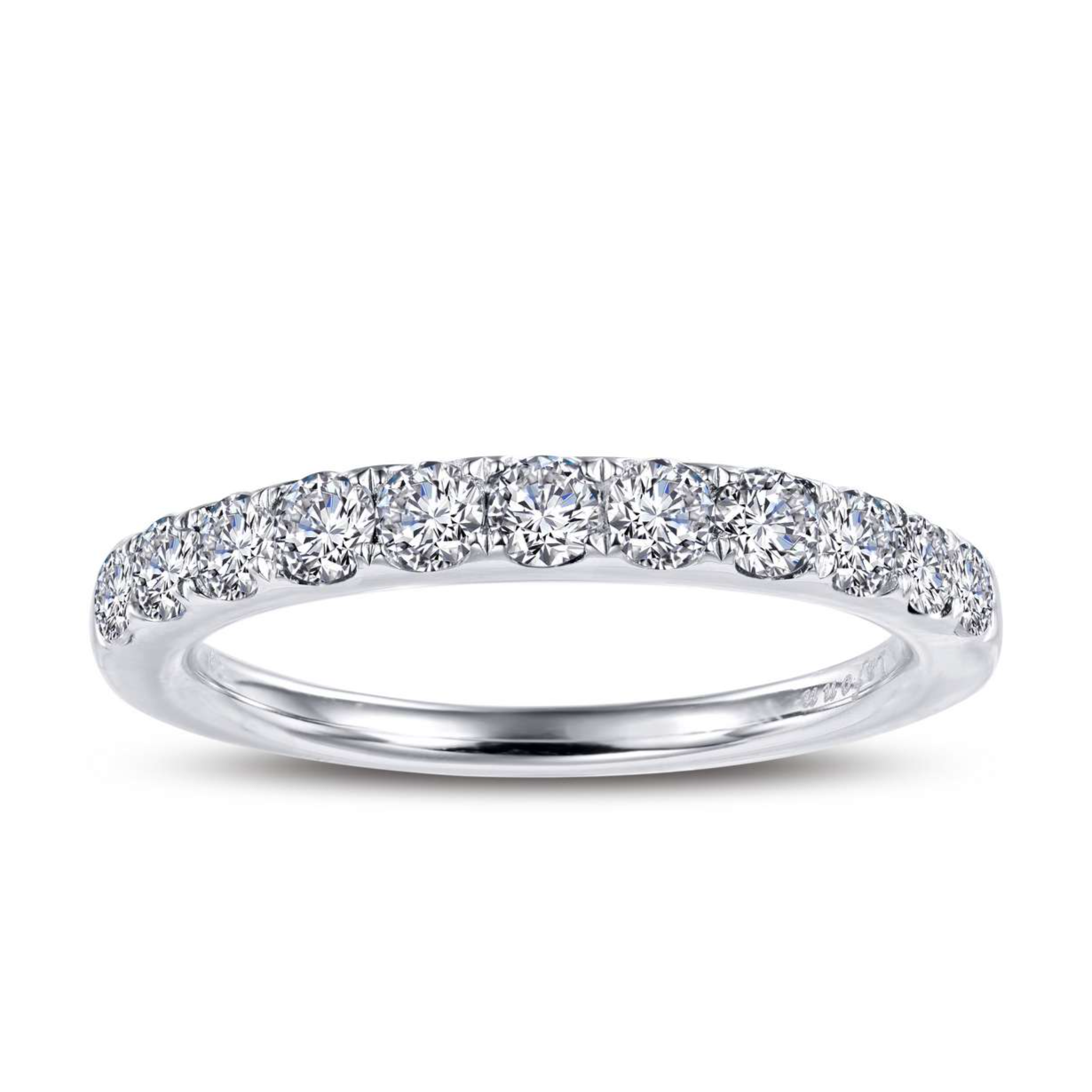 LAFONN | Sterling Silver Platinum Bonded Simulated Birthstone & Diamond Band