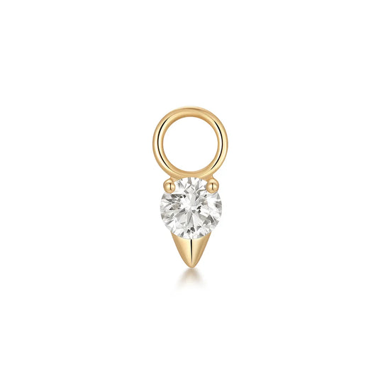 LUNA | 14K Yellow Gold Diamond Dagger Earring Charm