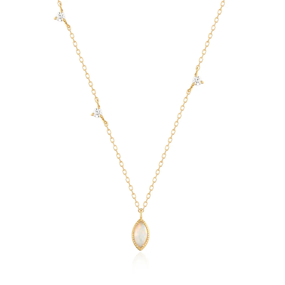 LYRIC | 14K Yellow Gold Opal & Diamond Necklace