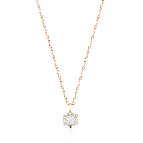 MARILYN | 14K Yellow Gold Rose Cut White Sapphire Necklace