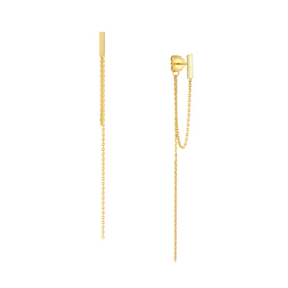 14K Yellow Gold Front to Back Earrings