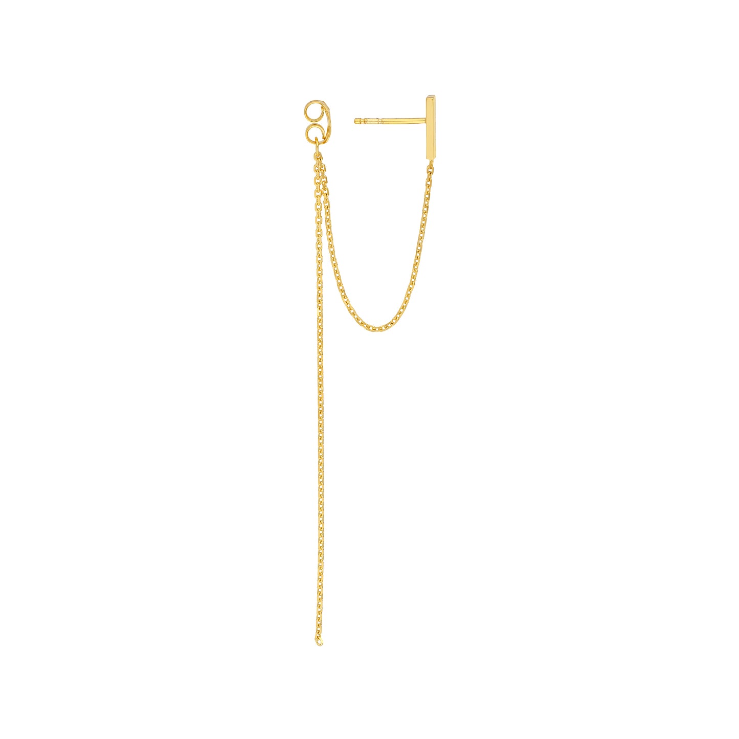 14K Yellow Gold Front to Back Earrings