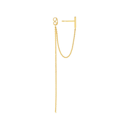 14K Yellow Gold Front to Back Earrings