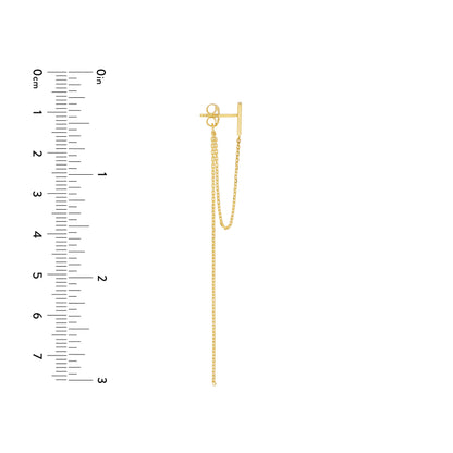 14K Yellow Gold Front to Back Earrings