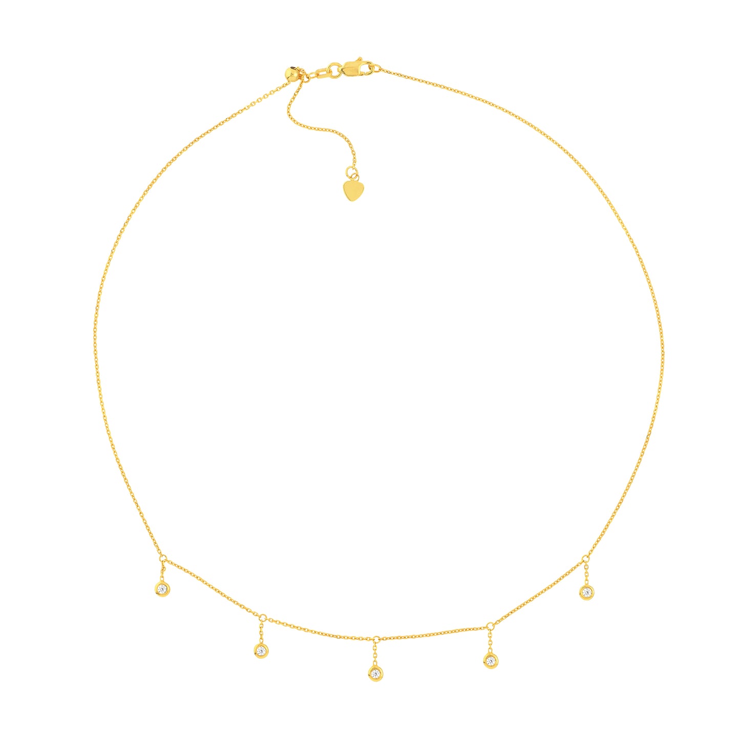 14K Yellow Gold Diamond Bezel Choker
