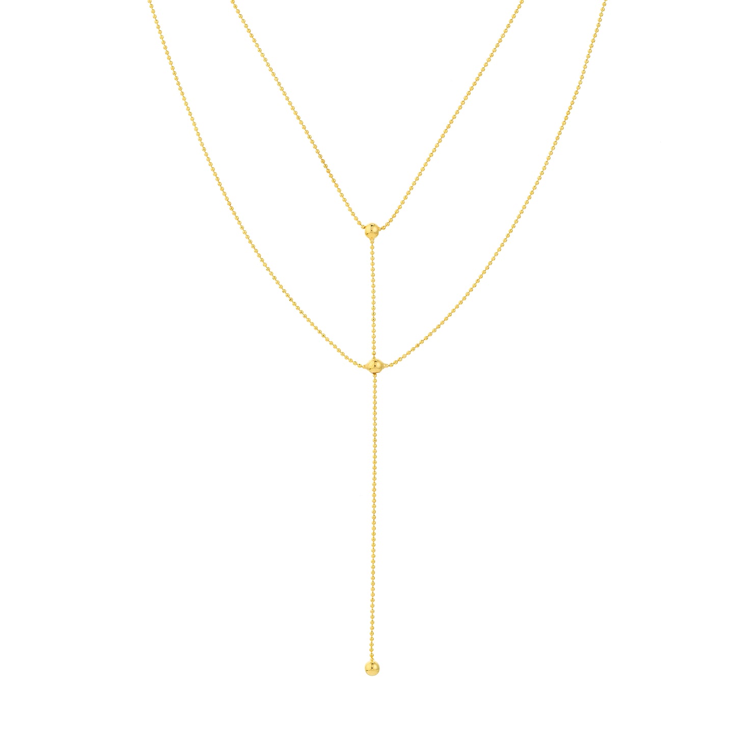 14K Yellow Gold Choker + Lariat