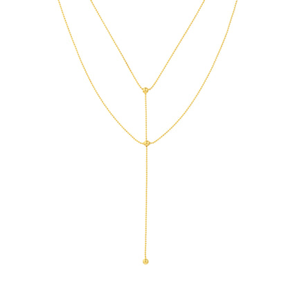 14K Yellow Gold Choker + Lariat