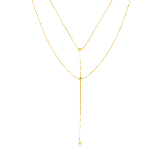 14K Yellow Gold Choker + Lariat
