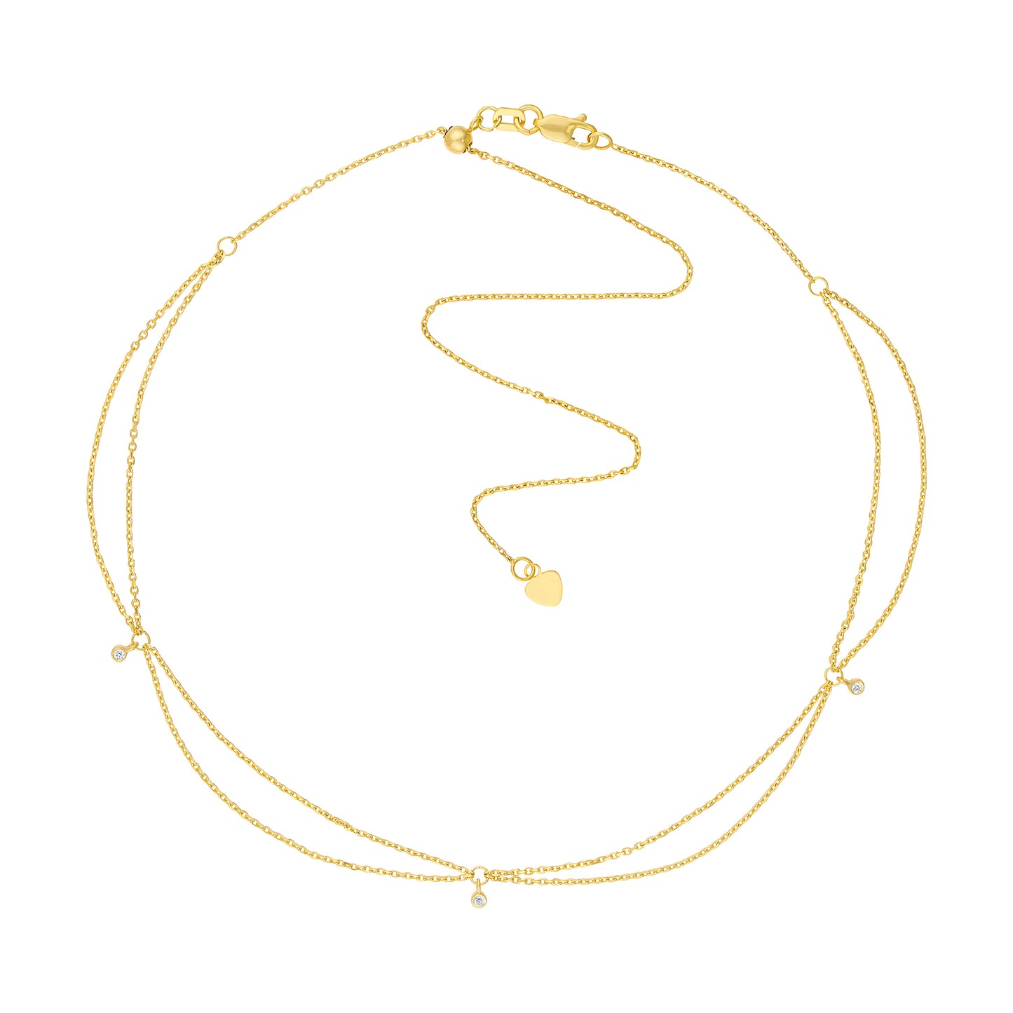 14K Yellow Gold Diamond Drape Choker
