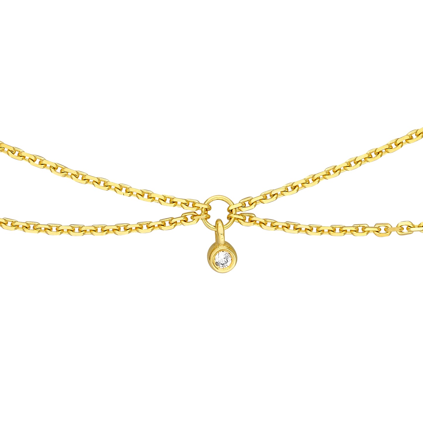 14K Yellow Gold Diamond Drape Choker