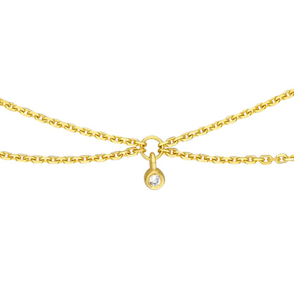 14K Yellow Gold Diamond Drape Choker