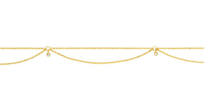 14K Yellow Gold Diamond Drape Choker
