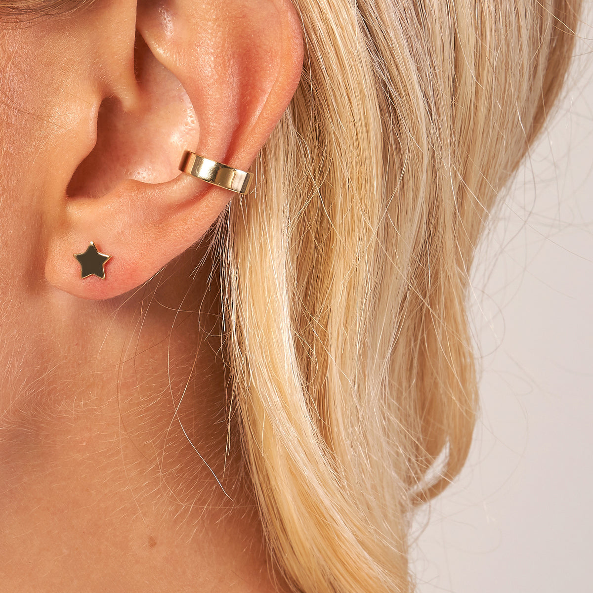 14K Yellow Gold Flat Ear Cuff