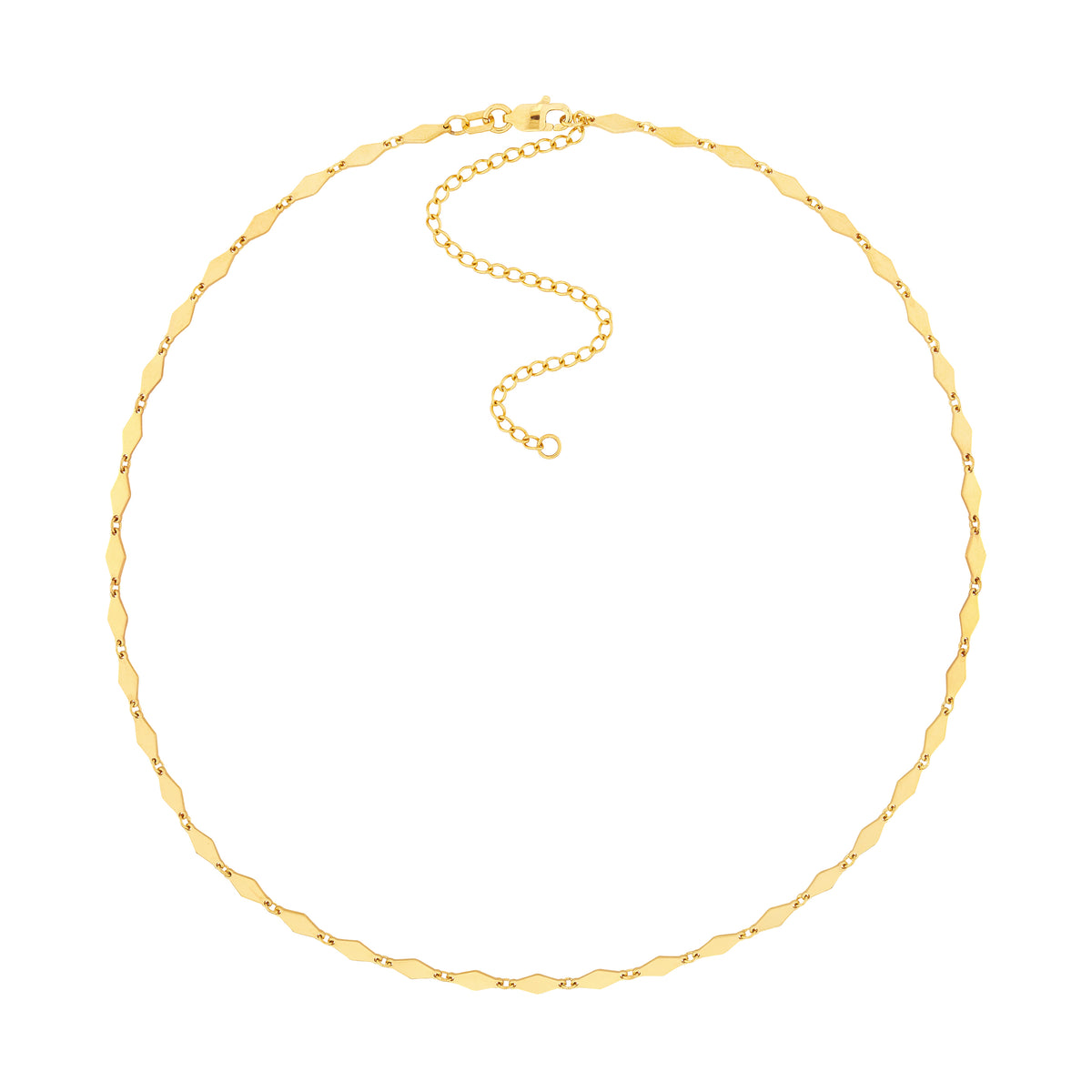 14K Yellow Gold Mirror Link Choker
