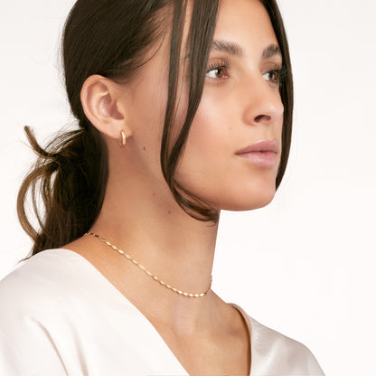 14K Yellow Gold Mirror Link Choker