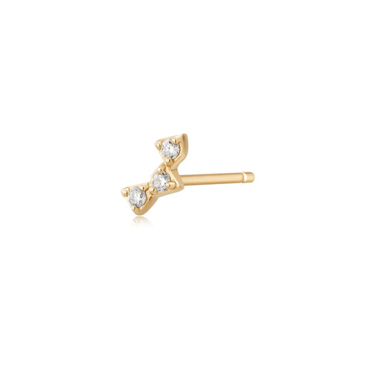 MILA | 14K Yellow Gold Curved Diamond Stud