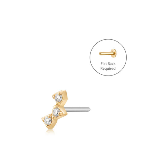MILA | 14K Yellow Gold Diamond Piercing Earring Front