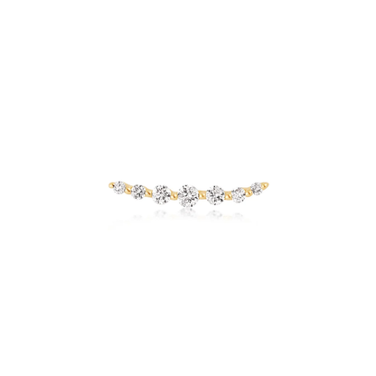 MONICA | 14K Yellow Gold Diamond Bar Piercing Earring Front
