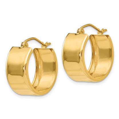 14K Yellow Gold Flat Hoops