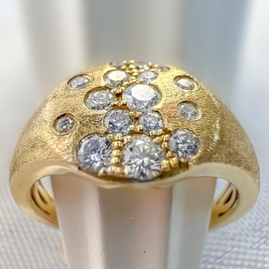 14K Yellow Gold Diamond Confetti Pinky Ring