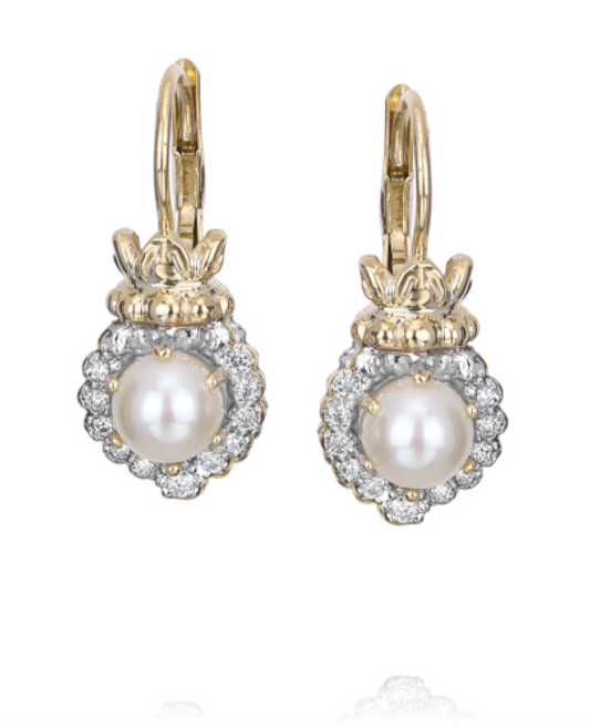 VAHAN 14K Yellow Gold & Sterling Silver Diamond & Pearl Earrings