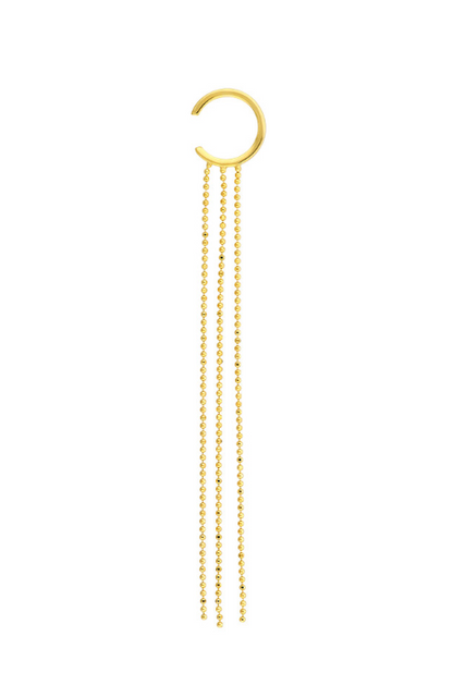 14K Yellow Gold Triple Chain Ear Cuff