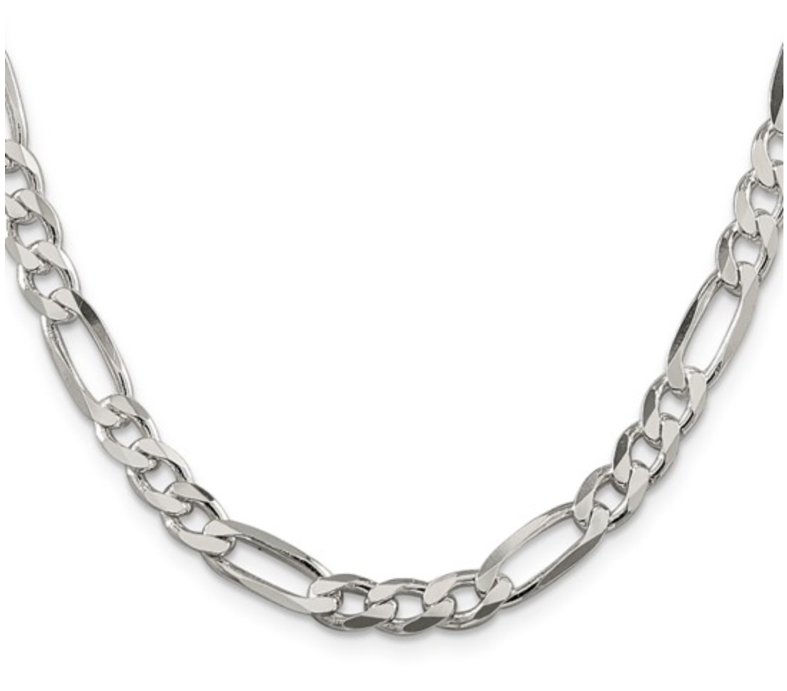 Sterling Silver 6.75mm Figaro Chain 22in – STRATTONHSV