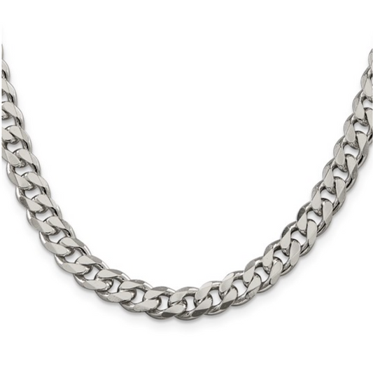 Sterling Silver 8mm Curb Chain 24in