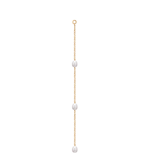 KARISA | 14kyg 3 Station Pearl Earring Chain