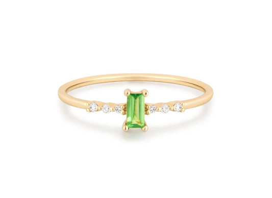 JOVIE | 14Yellow Gold Tsavorite & Diamond Ring